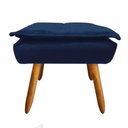 Ver imagem 5 de Puff Opala Suede Azul Marinho Pés Palito Castanho D´rossi