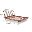 Ver imagem 3 de Cama de Casal Lunna 100 % Madeira Maciça Marrom/Walnut