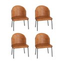 Ver imagem 1 de Conjunto 4 Cadeiras Oslo 80x56x59 cm Preto/Caramelo