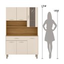Ver imagem 4 de Armário de Cozinha Compacta Mdf 6 Portas Paris Plus - Freijó/soft