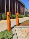 Ver imagem 3 de Kit 2 un Poste Balizador em Madeira Maciça com LED 10x10x70 Marrom-Claro