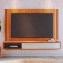 Ver imagem 2 de Painel Ripado para TV até 75 Polegadas com LED 216,8CMX165CM 2 Portas Loa Marrom