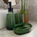 Ver imagem 2 de Kit Lavabo Banheiro Vidro Porta Sabonete Líquido Saboneteira