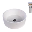 Ver imagem 2 de Cuba Ceramica Banheiro Redonda 15x40x40 Cm