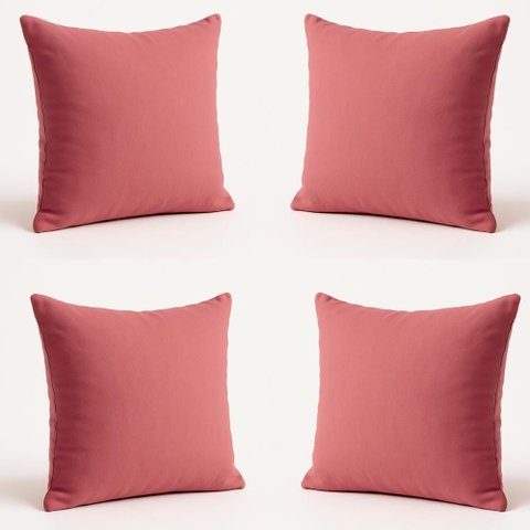 Kit 4 Almofadas Decorativas 42cm Suede Fofinha Lisa Sofá Cor:rosa