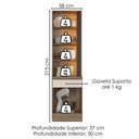 Ver imagem 3 de Paneleiro Cristaleira 2 Portas 215x58 cm Etna Carvalho Oak Off White Poliman
