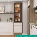 Ver imagem 2 de Paneleiro Cristaleira 2 Portas 215x58 cm Etna Carvalho Oak Off White Poliman