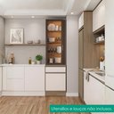 Ver imagem 5 de Paneleiro Cristaleira 2 Portas 215x58 cm Etna Carvalho Oak Off White Poliman