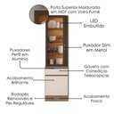 Ver imagem 4 de Paneleiro Cristaleira 2 Portas 215x58 cm Etna Carvalho Oak Off White Poliman