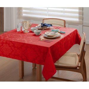 Toalha de Mesa 10 Lugares Vermelho Jacquard 3,0m Natal