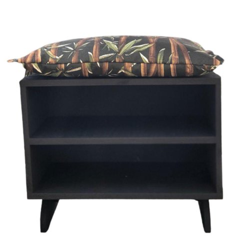 Sapateira Black Bambu Sala Quarto Escritório 40x40 4 Pares