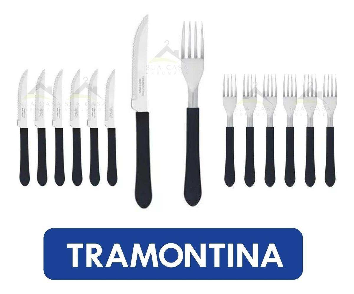 Kit Restaurante 24 Talheres Tramontina 12 Garfos + 12 Facas - 2