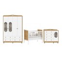 Ver imagem 2 de Quarto de Bebê com Guarda-roupa Cômoda Janelados e Berço 100% MDF Mateo Provençal Espresso Móveis