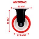 Ver imagem 6 de Kit 8 Roda Rodinhas Rodizio Reforçado Anti Risco de 125x32mm