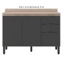 Ver imagem 2 de Balcão de Cozinha Firenze com Tampo 120 cm Avena Grafito - Demóbile