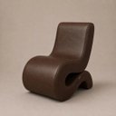 Ver imagem 3 de Poltrona Decorativa Marina Corino Modena Orgânica Moderna Marrom Corino Modena