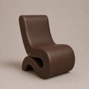 Ver imagem 4 de Poltrona Decorativa Marina Corino Modena Orgânica Moderna Marrom Corino Modena