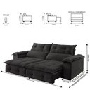 Ver imagem 3 de Sofá Retrátil e Reclinável Atlas 2,10m 03 Lugares Mola Ensacada Txr