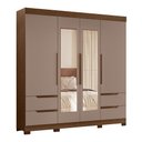 Ver imagem 1 de Guarda Roupa Casal Vivacce 4 Portas de Bater 4 Gavetas com Espelho Nogueira-Capuccino Albatroz