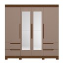 Ver imagem 2 de Guarda Roupa Casal Vivacce 4 Portas de Bater 4 Gavetas com Espelho Nogueira-Capuccino Albatroz
