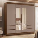Ver imagem 5 de Guarda Roupa Casal Vivacce 4 Portas de Bater 4 Gavetas com Espelho Nogueira-Capuccino Albatroz