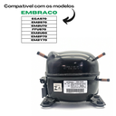 Ver imagem 4 de Motor Compressor 1/5 Hp Emis70hhr Gás R134a Embraco 110v