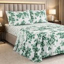 Ver imagem 1 de Jogo Cama Queen Algodao Lauryn Tecido Estampado Premium:verde