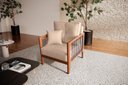 Ver imagem 1 de Poltrona Paris Corda nautica luxury linho bege com almofadas