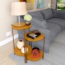 Ver imagem 1 de Conjunto de Mesa Lateral Moderna Retro para Sala de Estar:nature