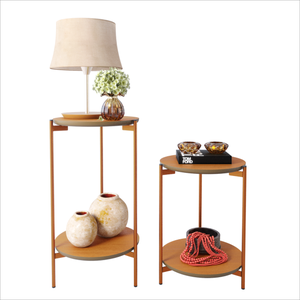 Conjunto de Mesa Lateral Moderna Retro para Sala de Estar:nature