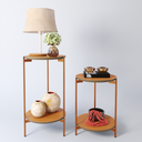 Ver imagem 4 de Conjunto de Mesa Lateral Moderna Retro para Sala de Estar:nature