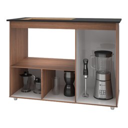 Balcão Gabinete de Cozinha Para Fogão Cooktop 4 bocas e Forno 3 portas Ana Moblis Móveis Savana Fren - 3