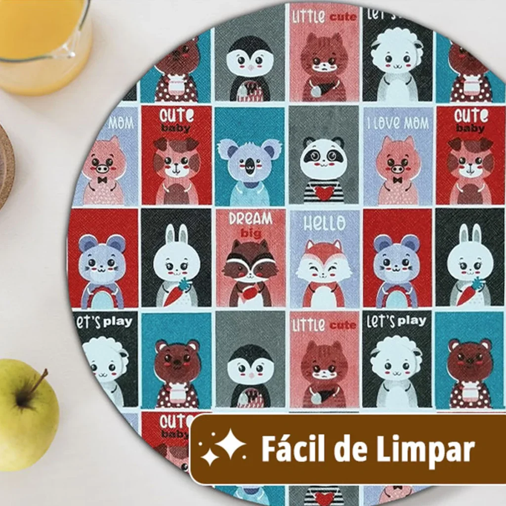 Ver imagem 2 de 4 Jogo Americano Redondo Infantil Pets Impermeável Pvc