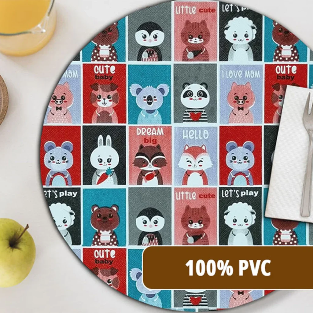 Ver imagem 5 de 4 Jogo Americano Redondo Infantil Pets Impermeável Pvc