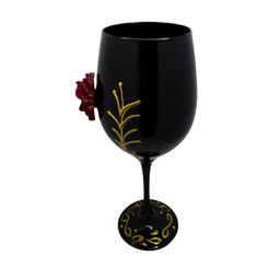 Taça Preta Pomba Gira Rosa Vermelha e Dourado - 3