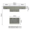 Ver imagem 4 de Armário de Cozinha Compacta 280cm Branco/Cinza Agata Madesa 02