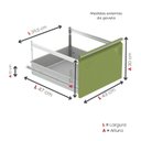Ver imagem 7 de Gaveteiro Arquivo em Aço 4 Gavetas 136,2x47x57 cm Preto/Verde