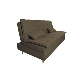 Sofá Cama 3 Lugares 197cm Soho Suede Marrom Herrero Decor