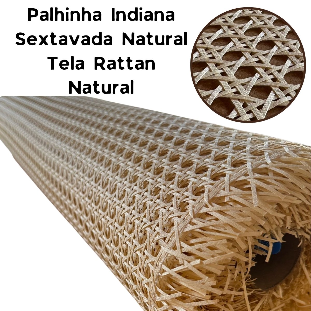 Palhinha Indiana Sextavada Palha para Assento Tela Rattan - 3