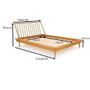 Ver imagem 3 de Cama de Casal Lunna 100% Madeira Maciça Bege/Caramelo