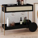 Ver imagem 7 de Carrinho Bar Porta Taças 110 cm:Nero/Dourado