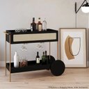 Ver imagem 3 de Carrinho Bar Porta Taças 110 cm:Nero/Dourado