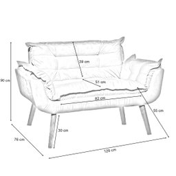 Kit Namoradeira Decorativa + 2 Poltronas Reforçadas Para Amamentação Suede - 6