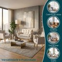 Ver imagem 4 de Kit Namoradeira Decorativa e 2 Poltronas Confortável para Sala Recepção Manicure Alice Suede