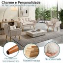 Ver imagem 3 de Kit Namoradeira Decorativa e 2 Poltronas Confortável para Sala Recepção Manicure Alice Suede