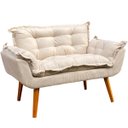 Ver imagem 2 de Kit Namoradeira Decorativa para Sala e 2 Poltronas para Recepção Manicure Consultório Alice Suede