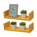 Ver imagem 2 de Kit 2 Prateleiras U 40 X 20cm Amarela Suporte Invisível