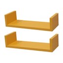 Ver imagem 1 de Kit 2 Prateleiras U 40 X 20cm Amarela Suporte Invisível