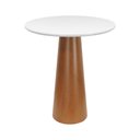 Ver imagem 1 de Mesa Alta Bistrô Cone - Amêndoa - Tampo Ø90cm Branco