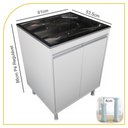 Ver imagem 3 de Balcão de Lavanderia 100% Mdf com Tanque Inox 48lt